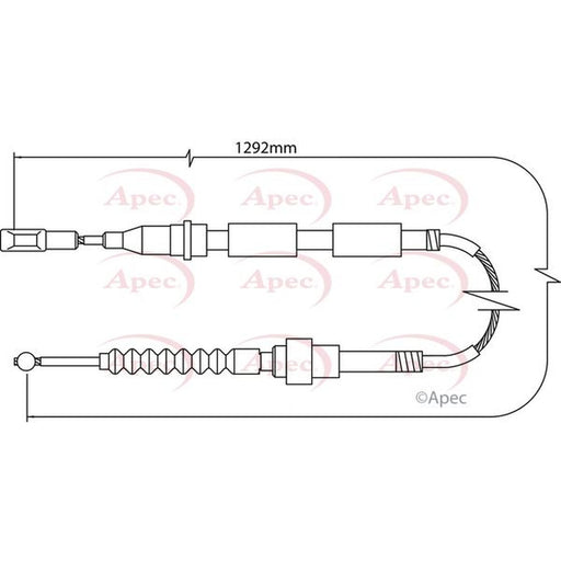 Apec Handbrake Cable Left Rear fits Ford Galaxy I 1995-2006 1.9 2.0 2.3 2.8