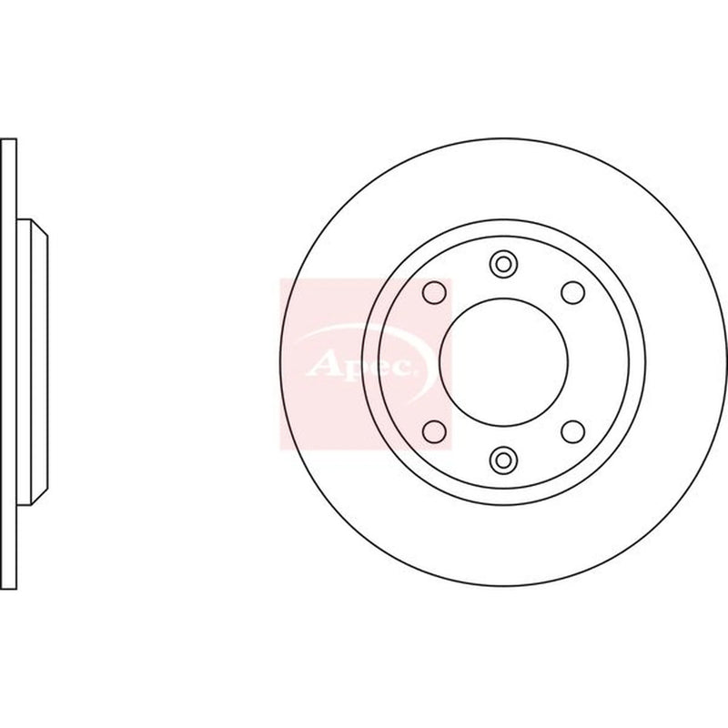 Apec 2 x Solid Rear Brake Discs DSK205-x2