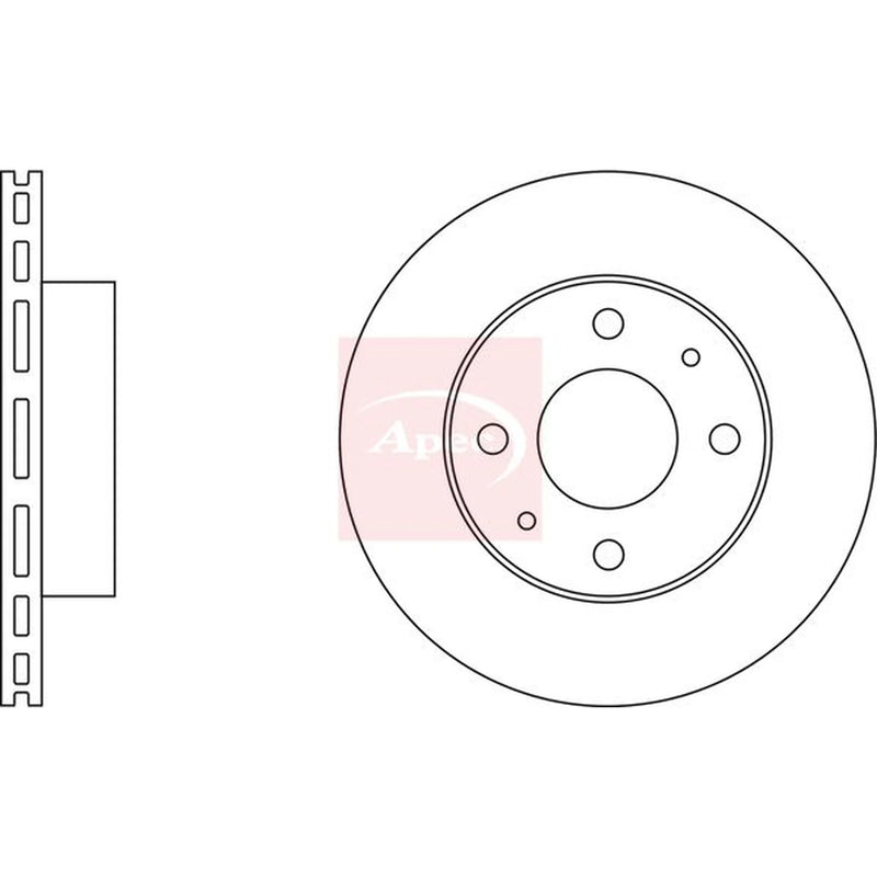Apec 2 x Vented Front Brake Discs DSK2055-x2