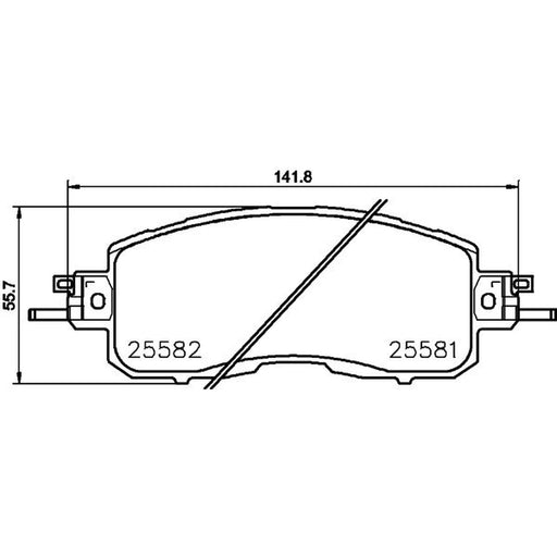 Mintex Front Brake Pad Set fits Nissan Leaf 2010-2017