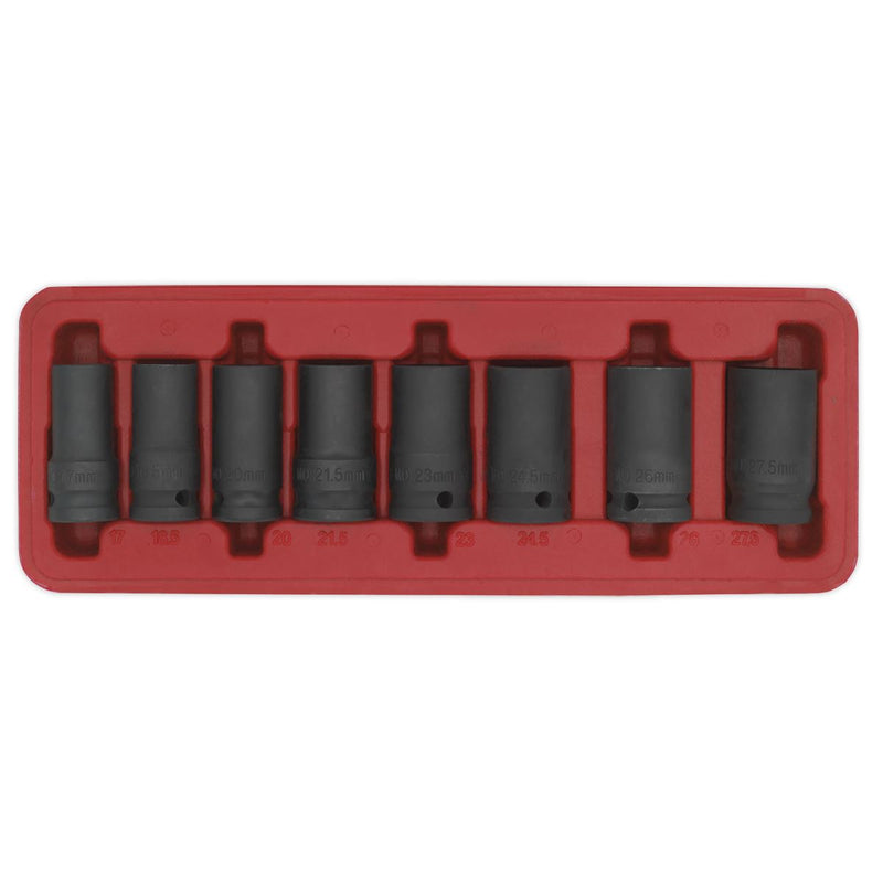 Sealey Locking Wheel Nut Removal Set 8pc 1/2"Sq Drive SX202 Sealey - Dynamic Drive