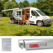 Fiamma F80S 320 Awning Titanium Case Royal Blue Fabric Motorhome Caravan Van Fiamma  - Dynamic Drive