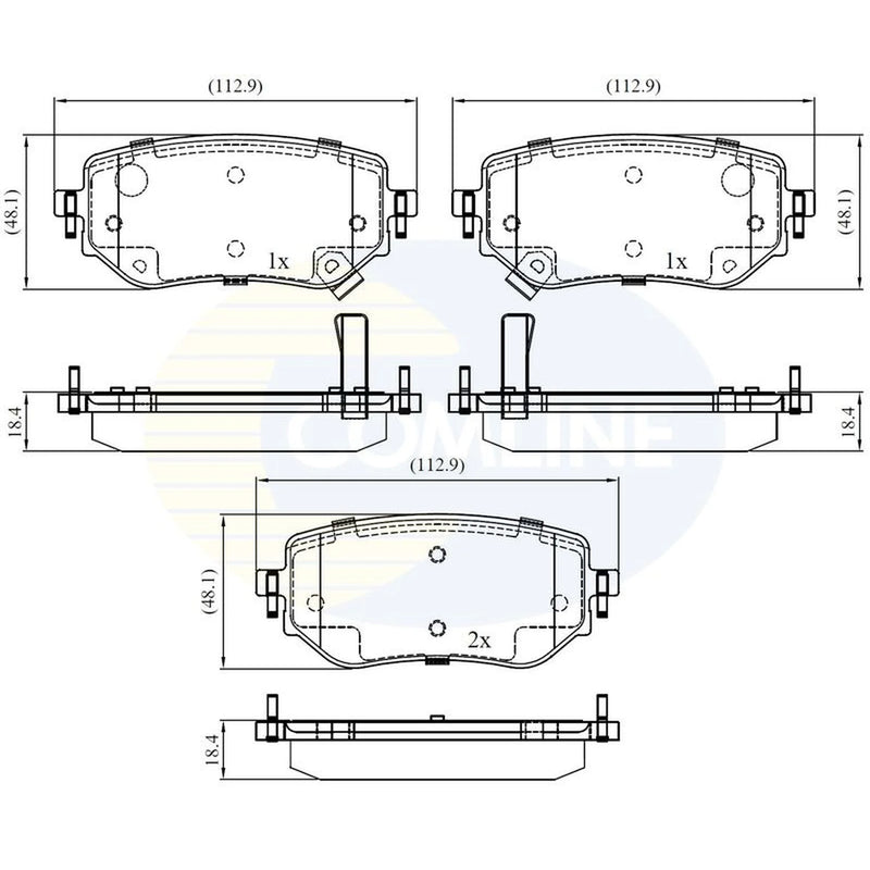 Comline 4 x Rear Brake Pad Set fits Mercedes-Benz X-Class 2017-2020