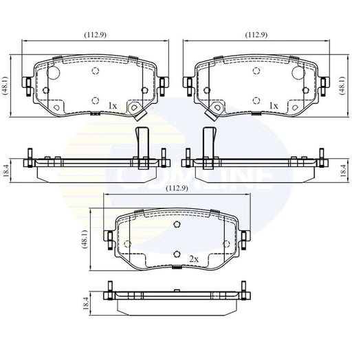 Comline 4 x Rear Brake Pad Set fits Mercedes-Benz X-Class 2017-2020