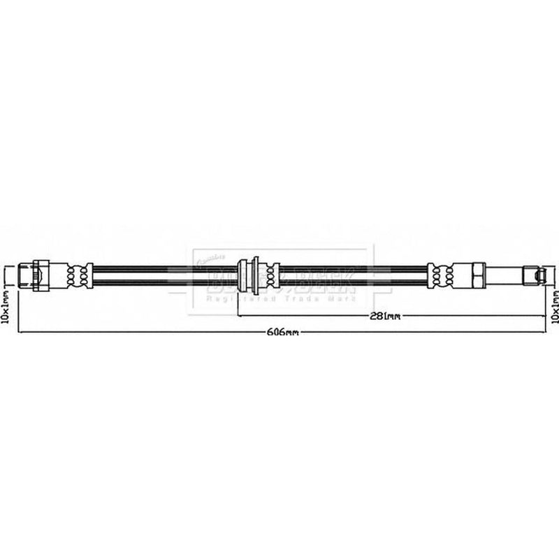 Borg & Beck Brake Hydraulic Hose Line Front Right BBH8330