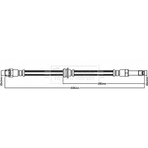 Borg & Beck Brake Hydraulic Hose Line Front Right BBH8330