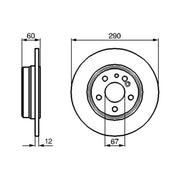 Bosch 2 x Solid Brake Discs fits Mercedes-Benz S-Class 1991-1998