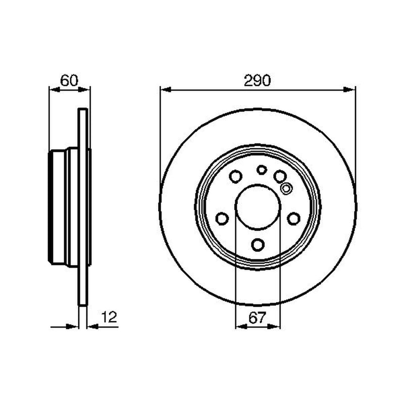 Bosch 2 x Solid Brake Discs fits Mercedes-Benz S-Class 1991-1998