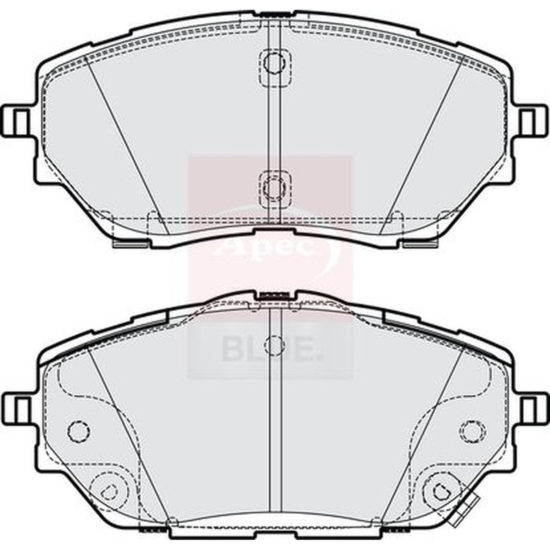 Apec Front Brake Pad Set fits Toyota C-Hr 2016 on 1.2 1.8