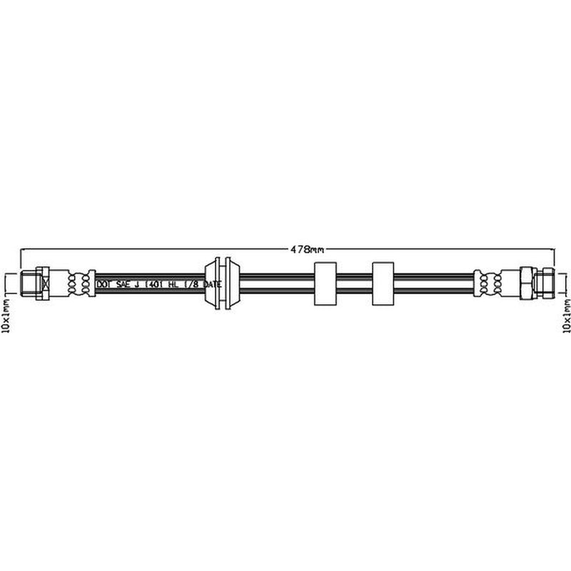 Juratek Brake Hydraulic Hose Line Front fits Ford Galaxy I 1995-2006