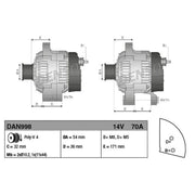 Denso Car Alternator 12V fits Alfa Romeo Mito 2008-2018 1.4