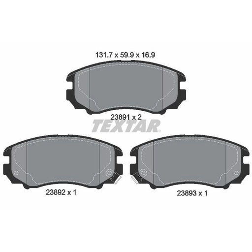 Textar Front Brake Pad Set 2389101