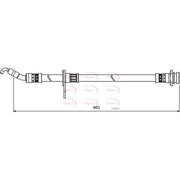 Apec Brake Hydraulic Hose Line Front fits Fiat Sedici 2006-2014 1.6 1.9 2.0