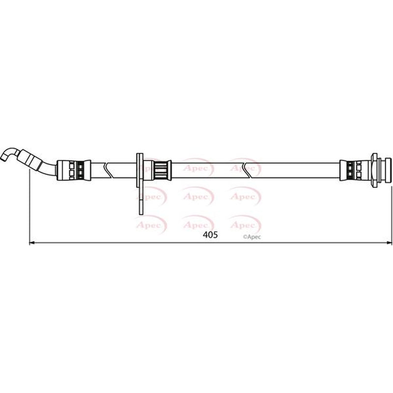 Apec Brake Hydraulic Hose Line Front fits Fiat Sedici 2006-2014 1.6 1.9 2.0