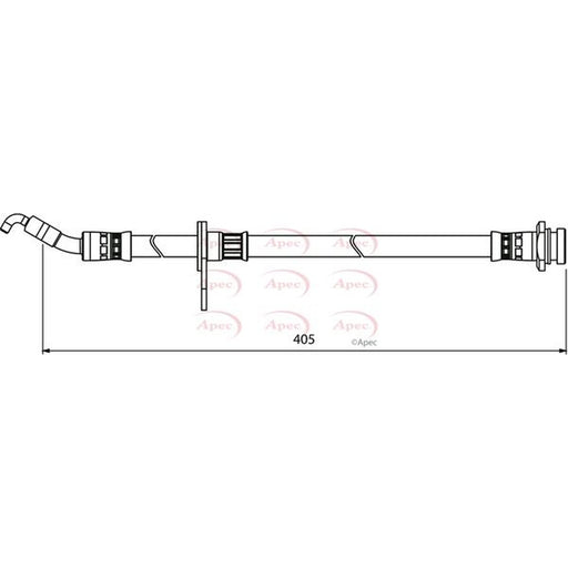 Apec Brake Hydraulic Hose Line Front fits Fiat Sedici 2006-2014 1.6 1.9 2.0