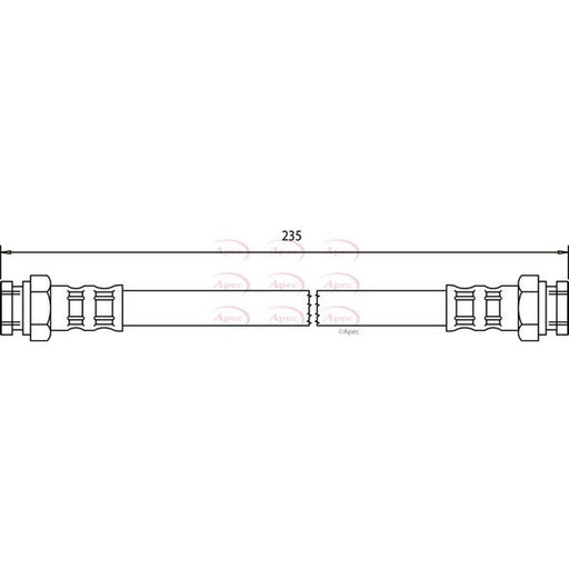 Apec Brake Hydraulic Hose Line Rear fits Abarth Grande Punto 2007-2010 1.4
