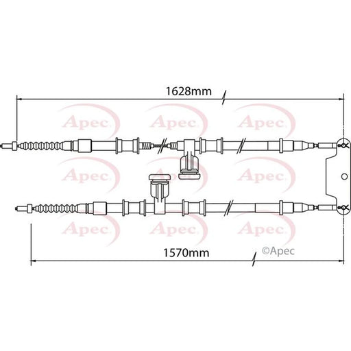 Apec Handbrake Cable Right Rear CAB1490