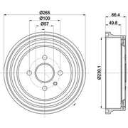 Mintex Brake Drum Assembly Rear fits Opel Astra F 1991-2001 1.4 1.6 1.7 1.8 2.0