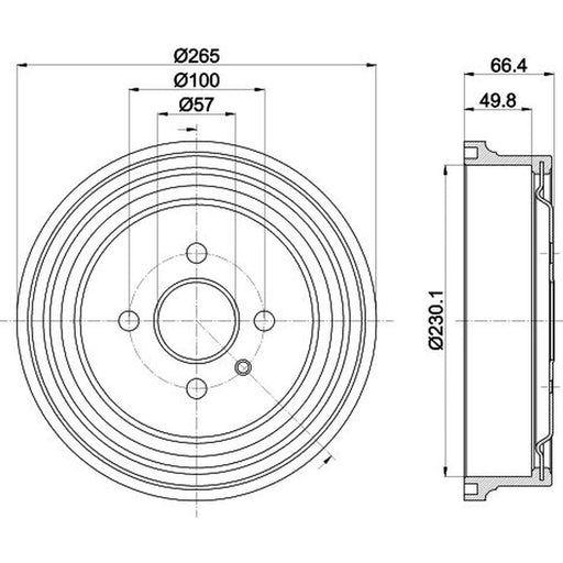 Mintex Brake Drum Assembly Rear fits Opel Astra F 1991-2001 1.4 1.6 1.7 1.8 2.0