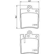 DON Rear Brake Pad Set fits Mercedes-Benz C-Class 2000-2008
