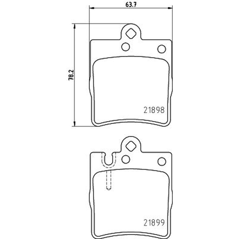 DON Rear Brake Pad Set fits Mercedes-Benz C-Class 2000-2008