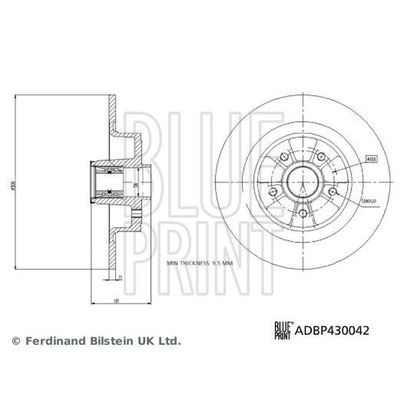 Blue Print Rear Brake Solid Discs & Pads fits Renault Megane II 2004-2009 2.0