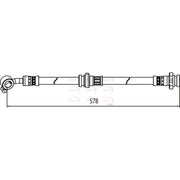 Apec Brake Hydraulic Hose Line Front Left fits Nissan Micra IV 2010-2020 1.2