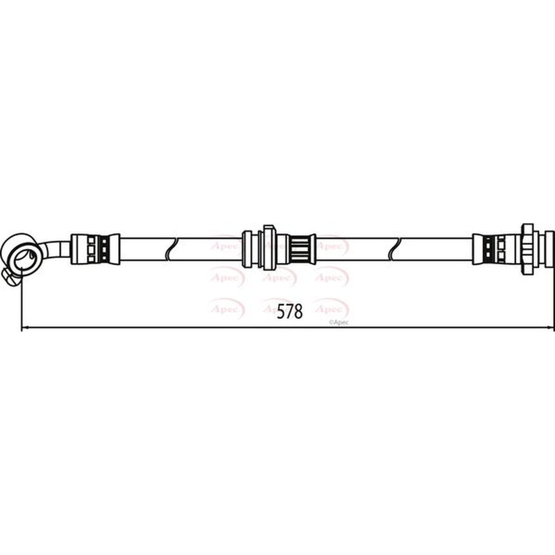 Apec Brake Hydraulic Hose Line Front Left fits Nissan Micra IV 2010-2020 1.2