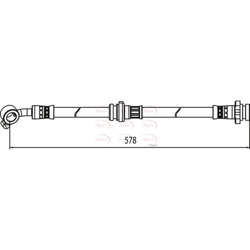 Apec Brake Hydraulic Hose Line Front Left fits Nissan Micra IV 2010-2020 1.2