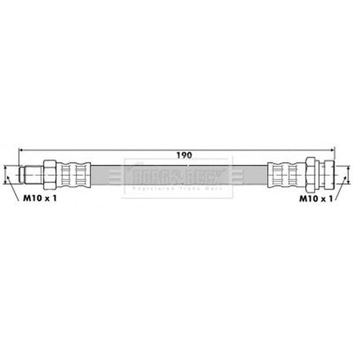 Borg & Beck Brake Hydraulic Hose Line Rear BBH6515