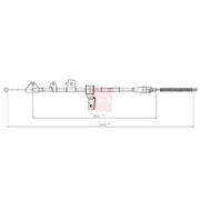Apec Handbrake Cable Right Rear fits Nissan Pixo 2009 on 1.0