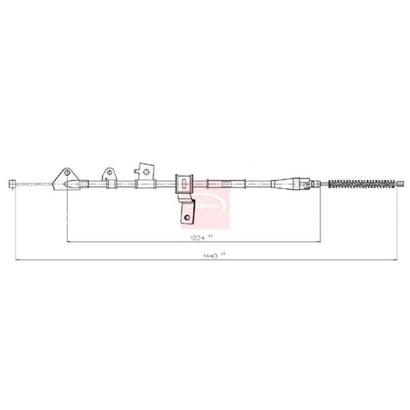 Apec Handbrake Cable Right Rear fits Nissan Pixo 2009 on 1.0