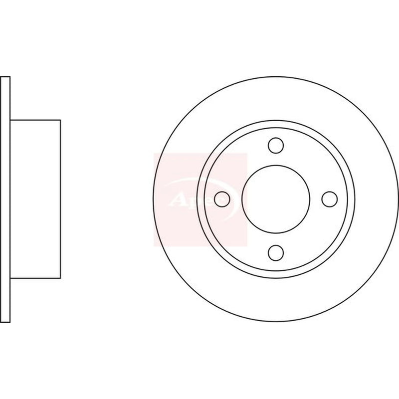 Apec 2 x Solid Rear Brake Discs DSK155-x2