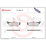 Brembo 2 x Rear Brake Pad Set fits BMW K 2013-2018