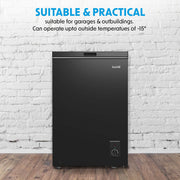 Baridi Freestanding Chest Freezer 99L Capacity - Black DH153 Baridi - Dynamic Drive