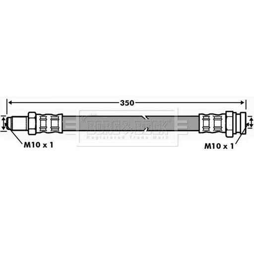 Borg & Beck Brake Hydraulic Hose Line outer BBH7072