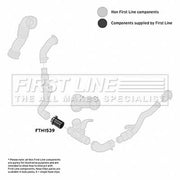 First Line Intercooler Turbo Charge Air Hose fits Jaguar S-Type II 2004-2007 2.7