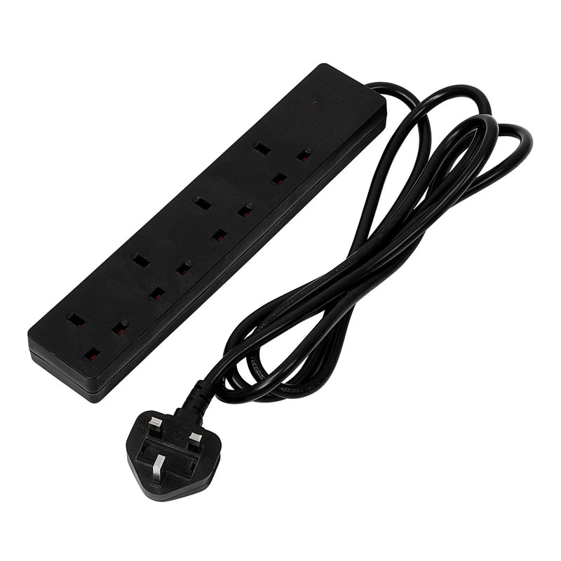 Draper 4 Way Extension Lead 2m with Neon Power Indicator