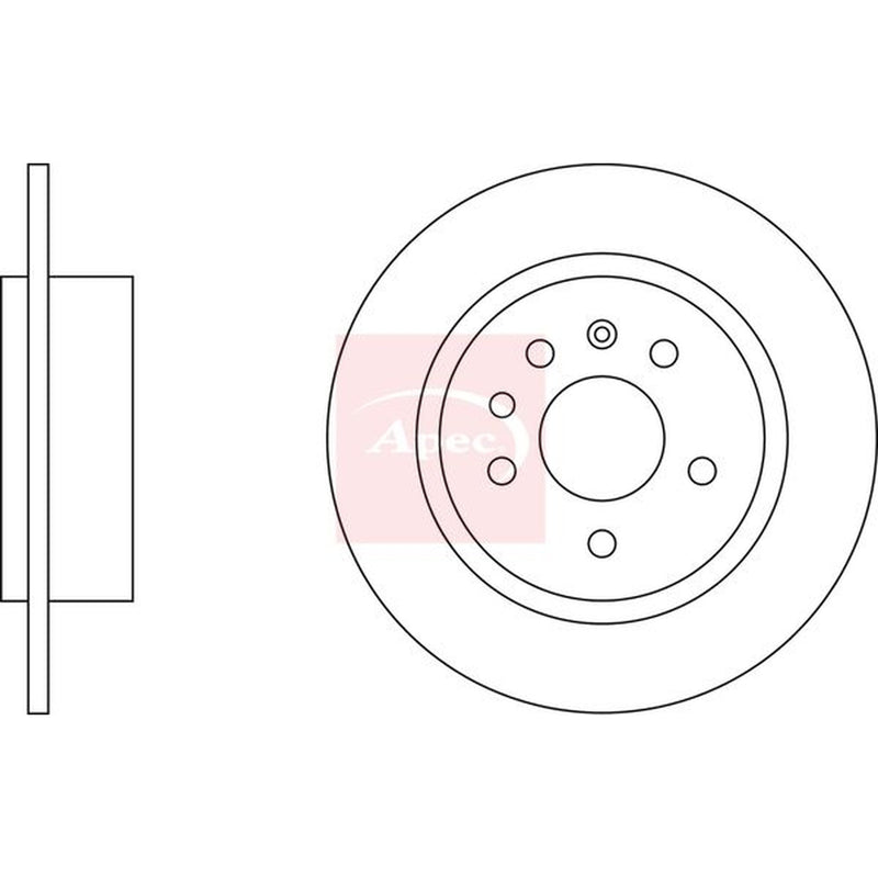 Apec 2 x Solid Brake Discs fits Saab 9-5 1997-2009 1.9 2.0 2.2 2.3 3.0