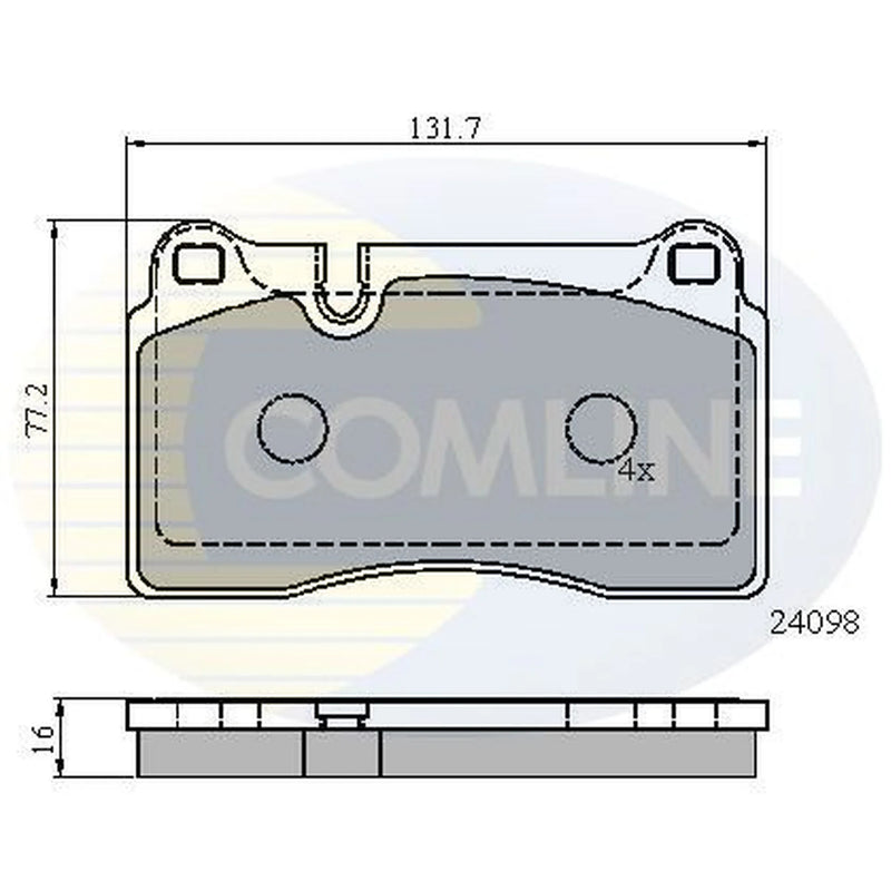 Comline 4 x Front Brake Pad Set fits Audi A3 2011-2012