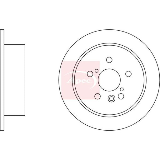 Apec 2 x Solid Brake Discs fits Lexus Rx 2003-2015
