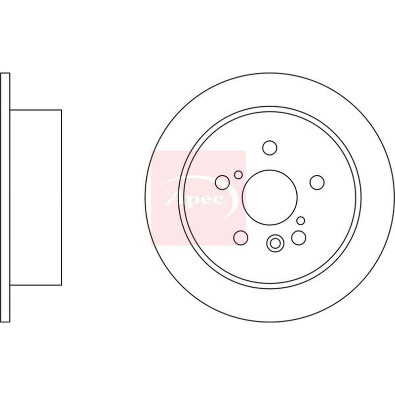Apec Rear Brake Solid Discs & Pads fits Lexus Rx 2003-2015