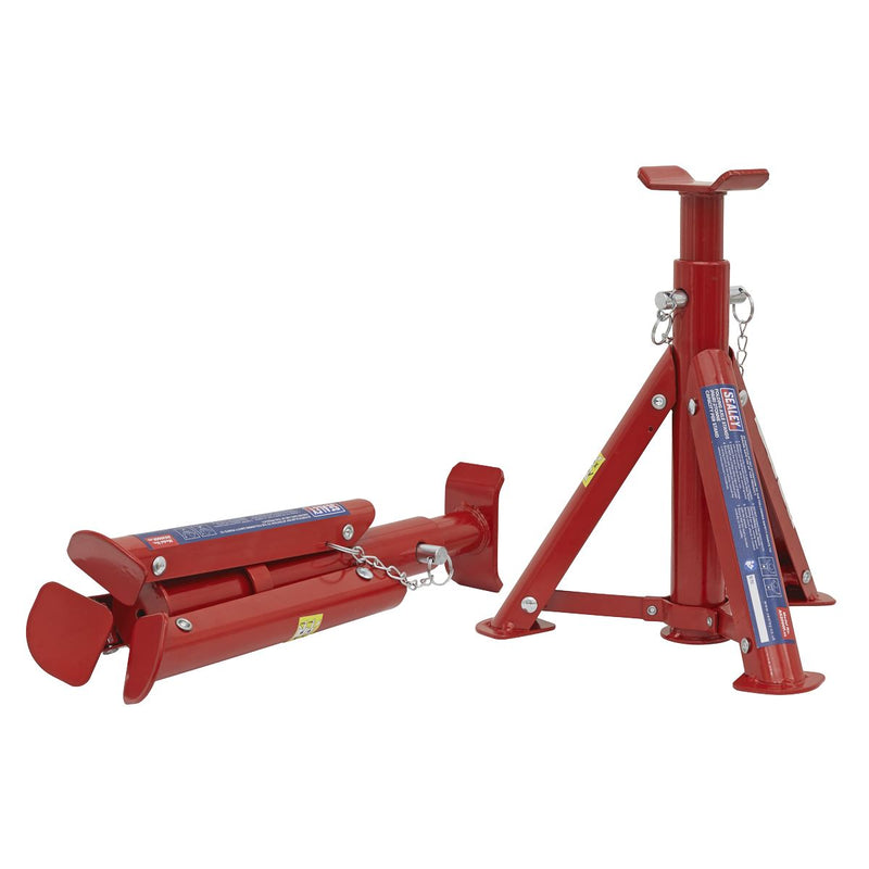 Sealey AXLe Stands (Pair) 2 Tonne Capacity per Stand Folding Type AS2000F Sealey - Dynamic Drive