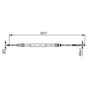 Bosch Handbrake Cable Right Rear fits BMW 5 1995-2004