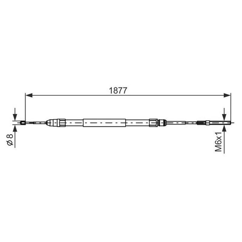 Bosch Handbrake Cable Right Rear fits BMW 5 1995-2004