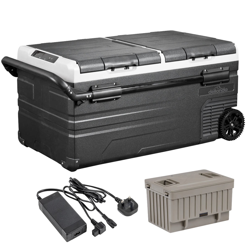 Dellonda Portable Fridge Freezer 95L with 11.1V Battery