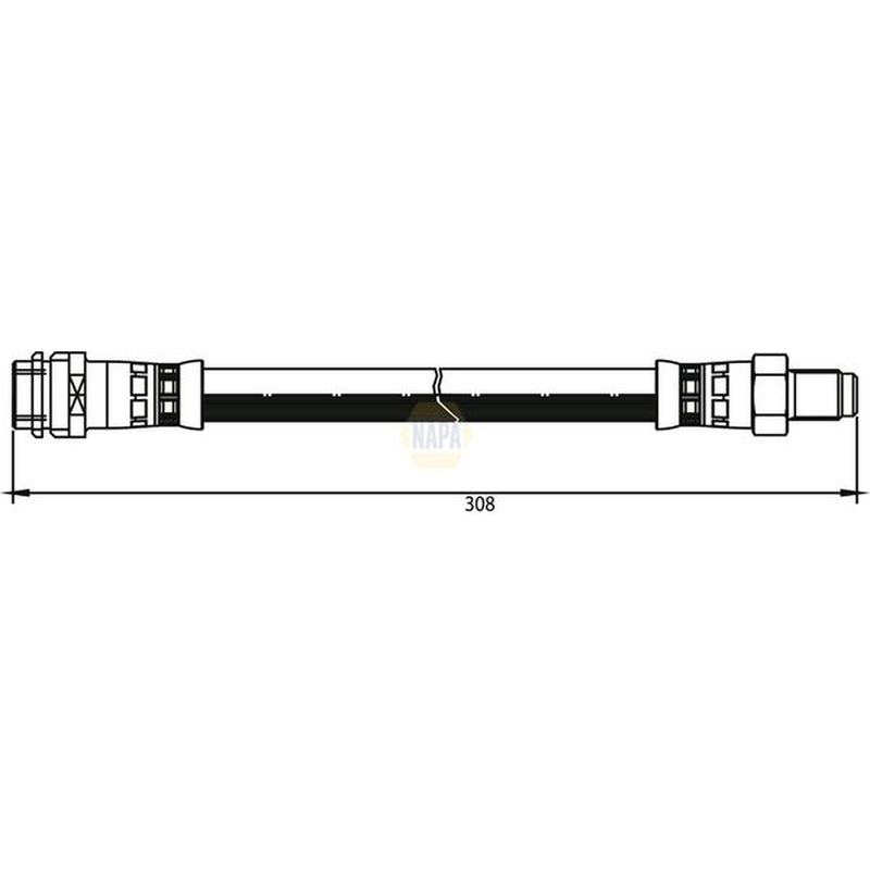 NAPA Brake Hydraulic Hose Line Rear fits Mercedes-Benz C-Class 1993-2008