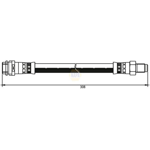 NAPA Brake Hydraulic Hose Line Rear fits Mercedes-Benz C-Class 1993-2008