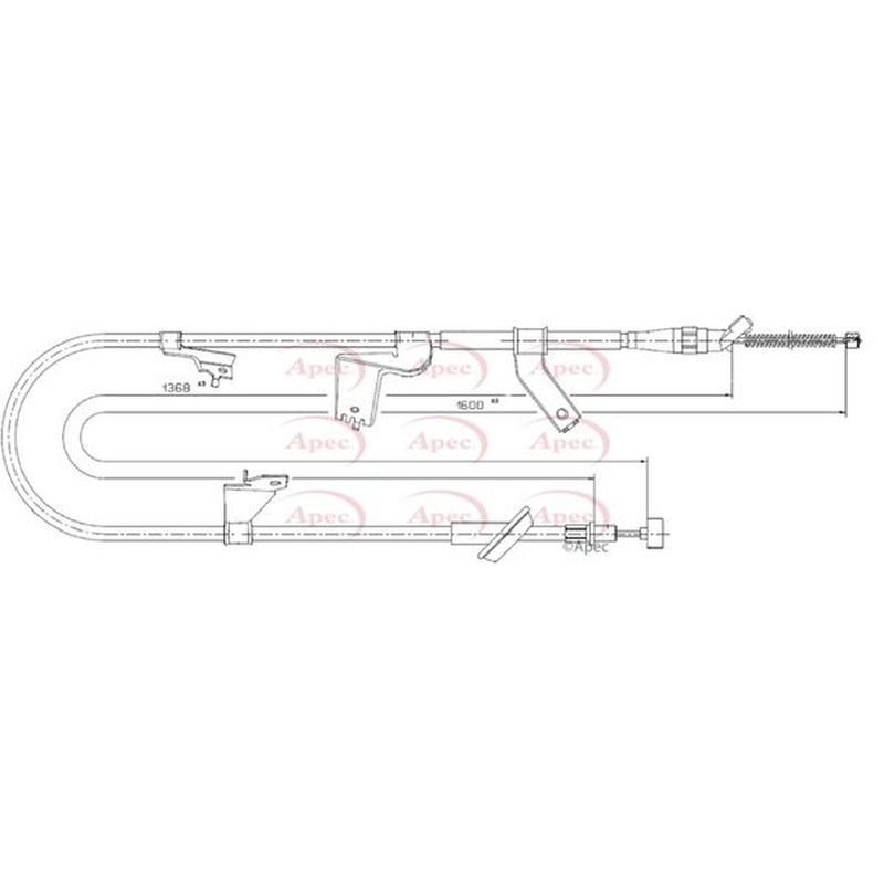 Apec Handbrake Cable Left Rear fits Opel Agila B 2008-2014 1.0 1.2 1.3