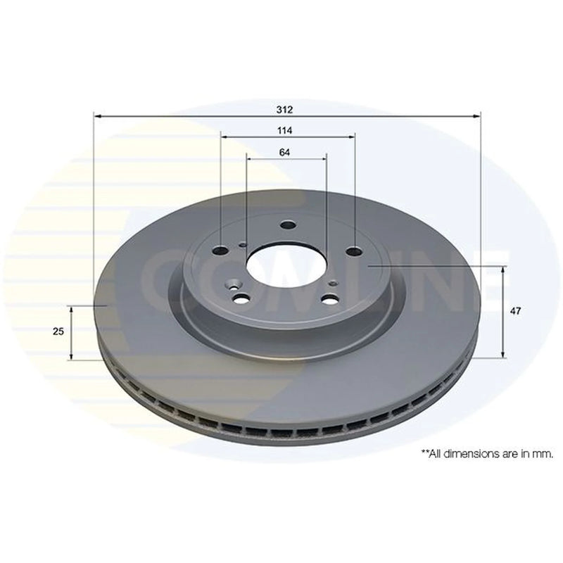 Comline Front Brake Discs & Pads fits Honda Cr-V V 2016-2023 1.5 2.0